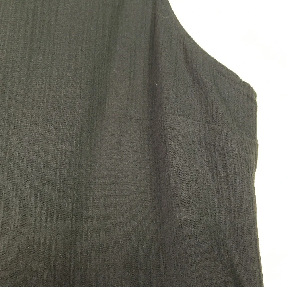 Soft Surroundings Layered Gauze Sharkbite Hem Sleeveless Tank‎ Top M Black